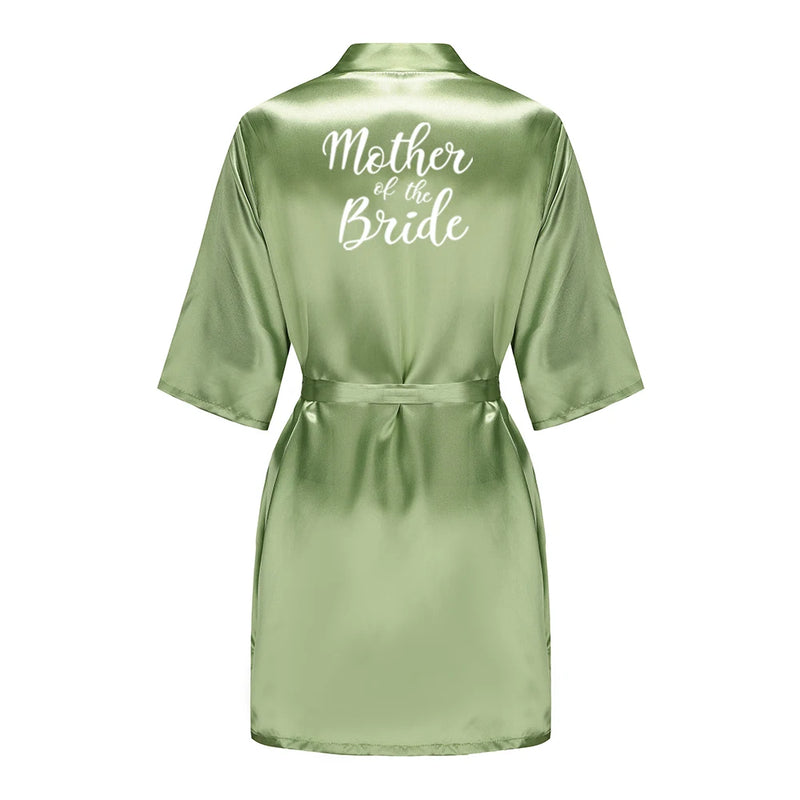 Satin Silk Robes Plus Size Wedding Bathrobe Bride Bridesmaid Mother Maid of Honor Gown Women Clothing Sleepwear Sage Green