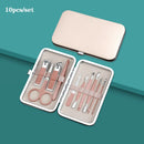 7/10/12/16/18pcs/set Stainless Steel Manicure Set Professional Nail Clipper Kit of Pedicure Tools Ingrown ToeNail Trimmer