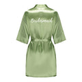 Satin Silk Robes Plus Size Wedding Bathrobe Bride Bridesmaid Mother Maid of Honor Gown Women Clothing Sleepwear Sage Green
