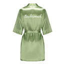 Satin Silk Robes Plus Size Wedding Bathrobe Bride Bridesmaid Mother Maid of Honor Gown Women Clothing Sleepwear Sage Green
