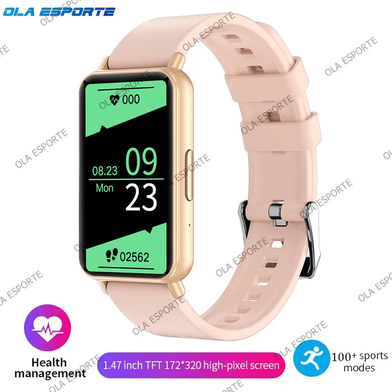 New Men Women Sports Smart Bracelet AMOLED Screen Bluetooth Call Smart Wristband 100+Sports Modes Fitness Clock Health Monitor