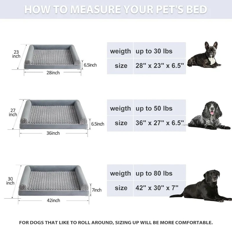 Pet Dog Bed Sofa Mats Soft Orthopedic Foam Cat Beds Kennel with Removable Washable Cover For Extra Large Medium Small Dogs