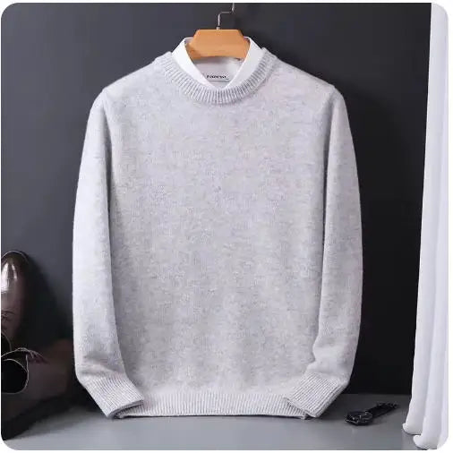 Hot Sale Cashmere Men's Sweater O-Neck Knitted Jumpers Long Sleeve Male Pullover Soft Warm Woolen Fashion Clothing Big Size