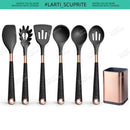 🍽️ Conjunto de Utensílios de Cozinha em Silicone Rose Gold – LARTI SCUPRITE