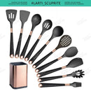 🍽️ Conjunto de Utensílios de Cozinha em Silicone Rose Gold – LARTI SCUPRITE