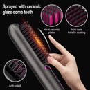 Cordless Hair Straightening Brush Portable Mini Travel Straightener Brush, Women's Ionic Hot Comb Straightener