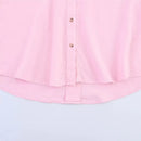 HipSeam Wide Sleeved Shirt Women Spring Asymmetric Hem Button Women's Shirts Simple Lady Johnny Collar Linen Shirts & Blouses