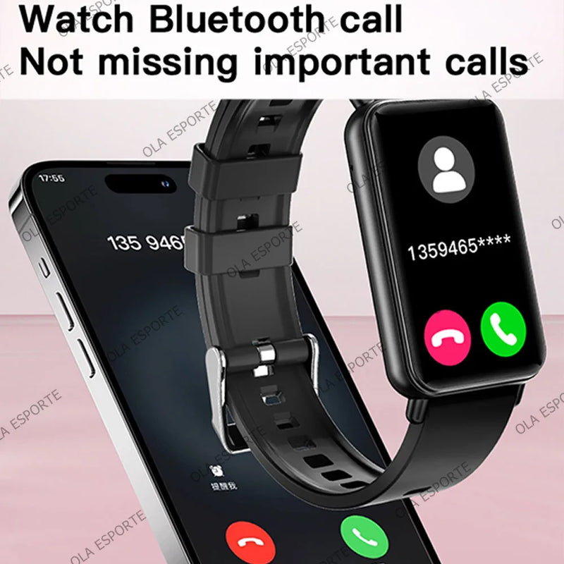 New Men Women Sports Smart Bracelet AMOLED Screen Bluetooth Call Smart Wristband 100+Sports Modes Fitness Clock Health Monitor