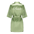 Satin Silk Robes Plus Size Wedding Bathrobe Bride Bridesmaid Mother Maid of Honor Gown Women Clothing Sleepwear Sage Green