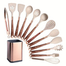 🍽️ Conjunto de Utensílios de Cozinha em Silicone Rose Gold – LARTI SCUPRITE