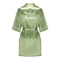 Satin Silk Robes Plus Size Wedding Bathrobe Bride Bridesmaid Mother Maid of Honor Gown Women Clothing Sleepwear Sage Green