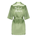 Satin Silk Robes Plus Size Wedding Bathrobe Bride Bridesmaid Mother Maid of Honor Gown Women Clothing Sleepwear Sage Green