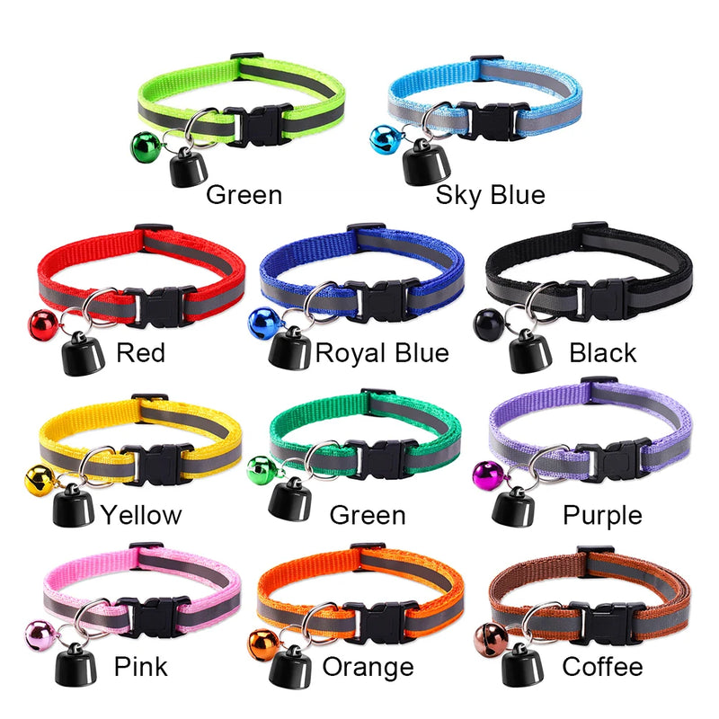 Mini GPS Tracker with Reflective Pattern Cat Tracker Collar Lightweight Cat Collar for Cats & Small Pets