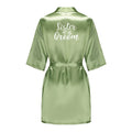 Satin Silk Robes Plus Size Wedding Bathrobe Bride Bridesmaid Mother Maid of Honor Gown Women Clothing Sleepwear Sage Green