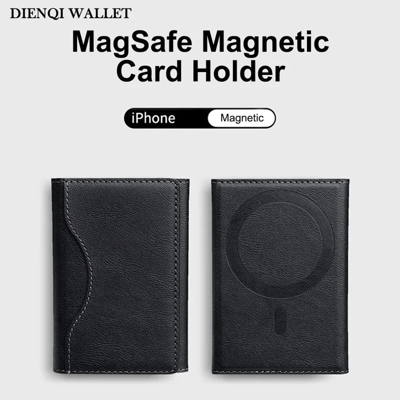 Trifold Magnetic Phone Wallet PU Leather Card Bag Magsafe Card Holder Wallet for Apple IPhone 16 15 12 13 14 Pro Max Plus Mini