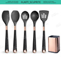 🍽️ Conjunto de Utensílios de Cozinha em Silicone Rose Gold – LARTI SCUPRITE