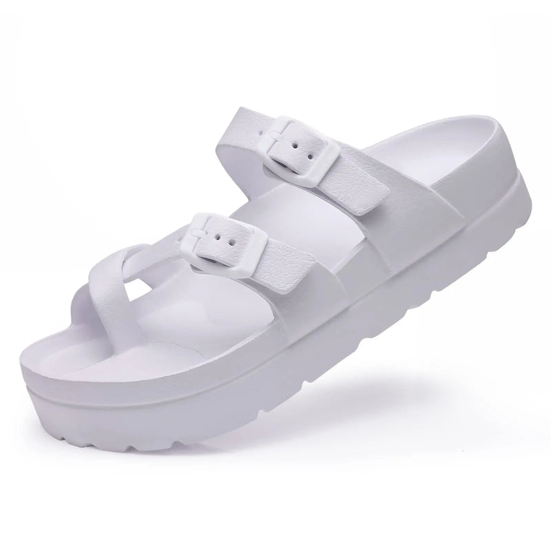 Eyriphy Women's Platform Sandals with Arch Support Thick Soles Adjustable Buckle Ultra Cushion Slippers Outdoor Women Sandals