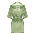 Satin Silk Robes Plus Size Wedding Bathrobe Bride Bridesmaid Mother Maid of Honor Gown Women Clothing Sleepwear Sage Green