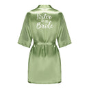 Satin Silk Robes Plus Size Wedding Bathrobe Bride Bridesmaid Mother Maid of Honor Gown Women Clothing Sleepwear Sage Green