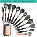 🍽️ Conjunto de Utensílios de Cozinha em Silicone Rose Gold – LARTI SCUPRITE