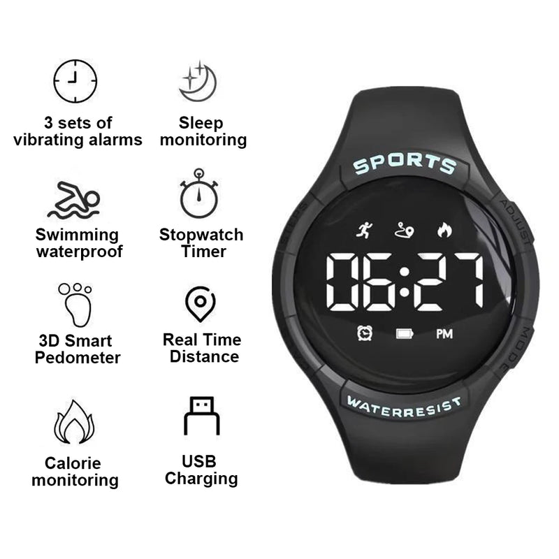 LED Smart Bracelet Multifunctional Fitness Wristband Sport Bracelet  for Male And Female Students Waterproof Smartwatch