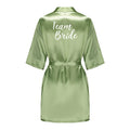 Satin Silk Robes Plus Size Wedding Bathrobe Bride Bridesmaid Mother Maid of Honor Gown Women Clothing Sleepwear Sage Green