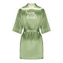 Satin Silk Robes Plus Size Wedding Bathrobe Bride Bridesmaid Mother Maid of Honor Gown Women Clothing Sleepwear Sage Green