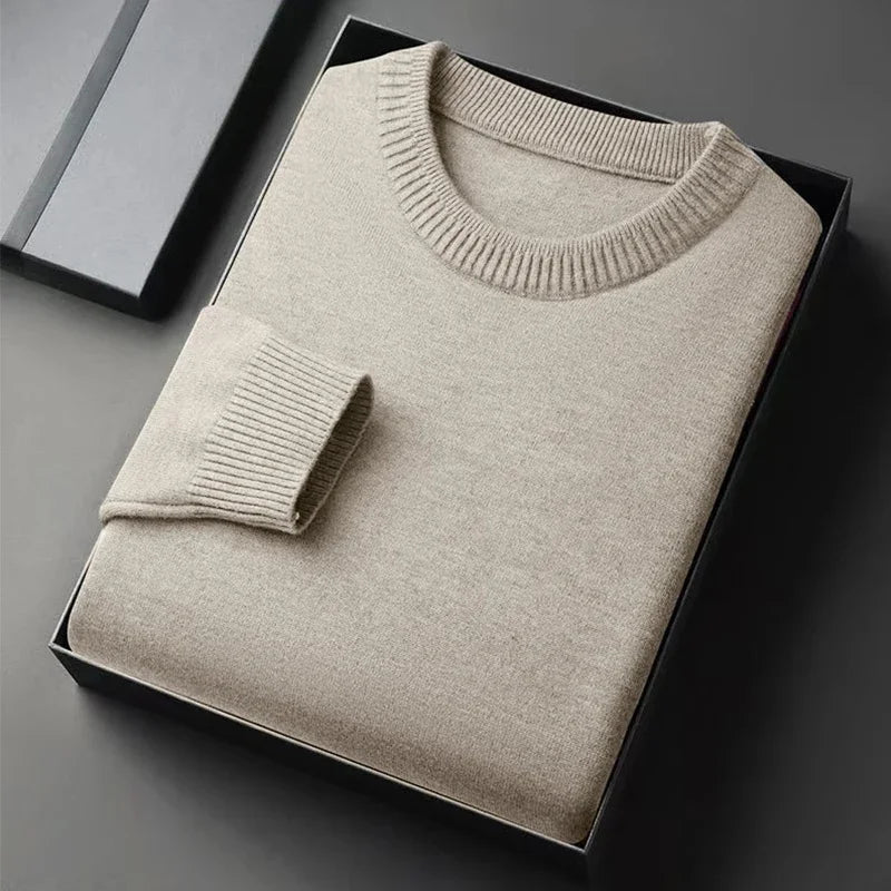 Men's Classic Crewneck Knit Pullover Sweater Long Sleeve Soft Casual Lightweight Solid Color Softwear for Men