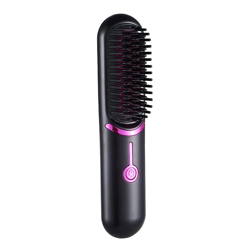 Cordless Hair Straightening Brush Portable Mini Travel Straightener Brush, Women's Ionic Hot Comb Straightener