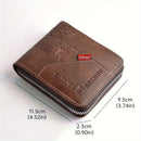 Men's Wallet Made of PU Wax Oil Skin Purse for Men Coin Purse Short Male Card Holder Wallets Zipper Around Money Coin Purse