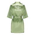Satin Silk Robes Plus Size Wedding Bathrobe Bride Bridesmaid Mother Maid of Honor Gown Women Clothing Sleepwear Sage Green