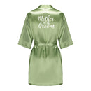 Satin Silk Robes Plus Size Wedding Bathrobe Bride Bridesmaid Mother Maid of Honor Gown Women Clothing Sleepwear Sage Green