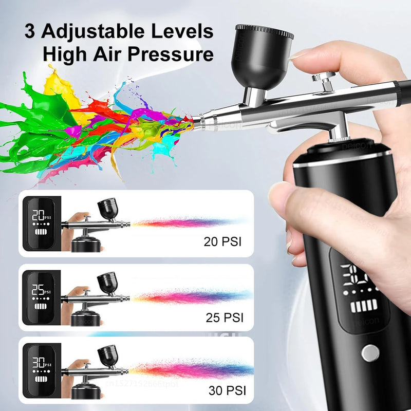 Air Brush for Nails Painting Handhold Mini Airbrush for Cake Decor Portable Airbrush Nail Kit with Compressor for Craft Tattoo