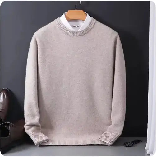 Hot Sale Cashmere Men's Sweater O-Neck Knitted Jumpers Long Sleeve Male Pullover Soft Warm Woolen Fashion Clothing Big Size