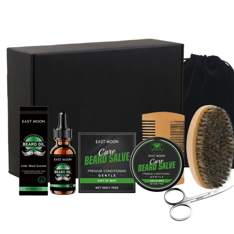 Ultimate Beard Care Kit for Men - Beard Oil,Beard cream,Brush, Comb, Scissors & Storage Bag Moisturizing Grooming Set
