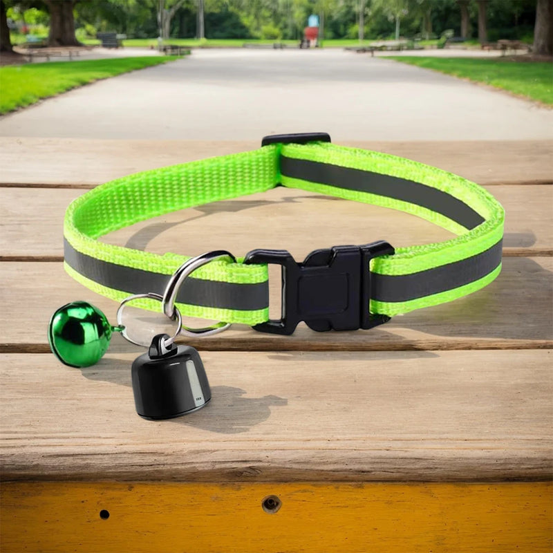 Mini GPS Tracker with Reflective Pattern Cat Tracker Collar Lightweight Cat Collar for Cats & Small Pets