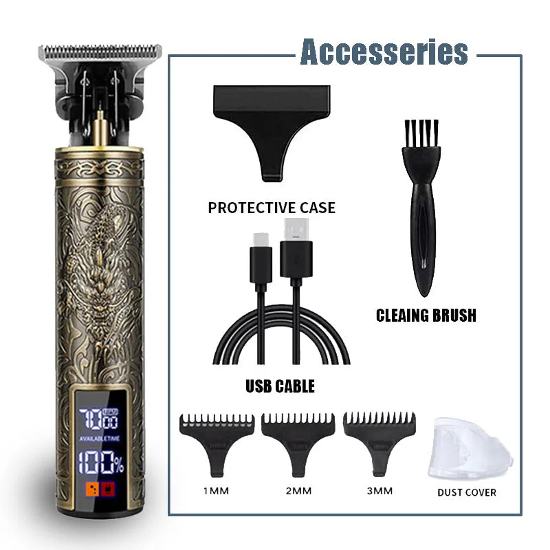 Novo! Aparador de cabelo elétrico T9/acessórios