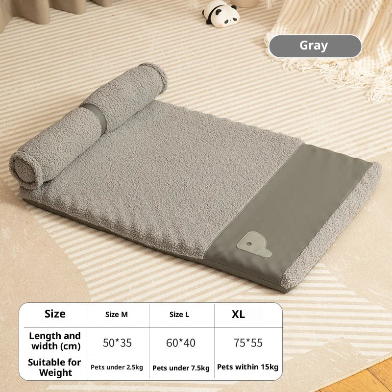 Four Seasons Dog Cat Bed Orthopedic Memory Foam Machine Washable Removable Cover All Season Comfort Mat for Small Medium Large