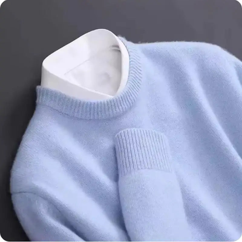 Hot Sale Cashmere Men's Sweater O-Neck Knitted Jumpers Long Sleeve Male Pullover Soft Warm Woolen Fashion Clothing Big Size