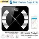 BMI Bluetooth Fat Scale Smart Digital Bathroom Weight Wireless Weight Scale USB Rechargeable Smartphone APP