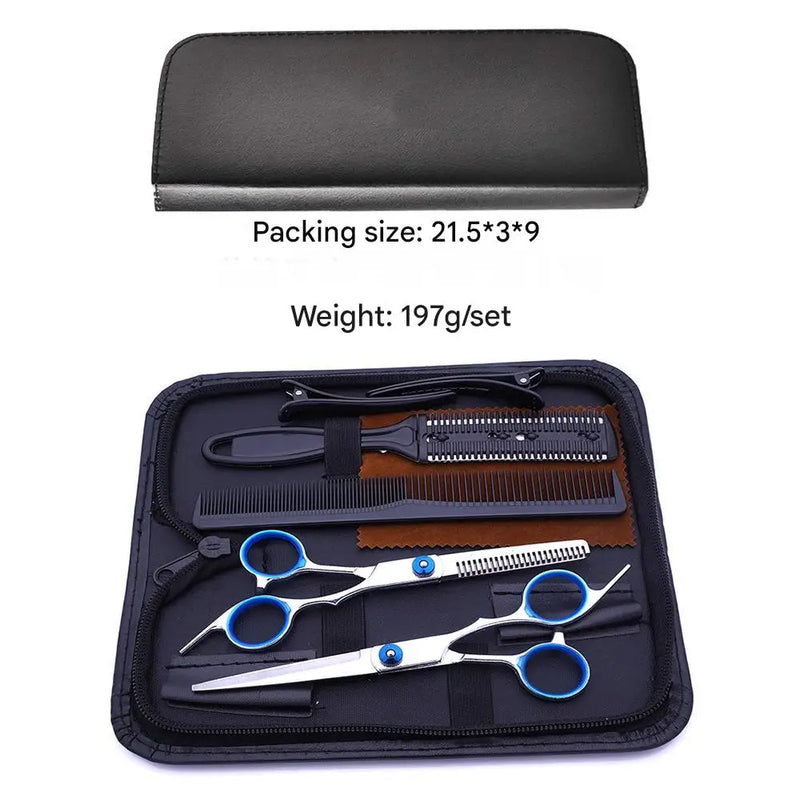 Professional Black Gold Barber Shears - Hair Thinning & Detachable Scissors Kit with Accessories for Salon/Home Use