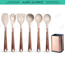 🍽️ Conjunto de Utensílios de Cozinha em Silicone Rose Gold – LARTI SCUPRITE