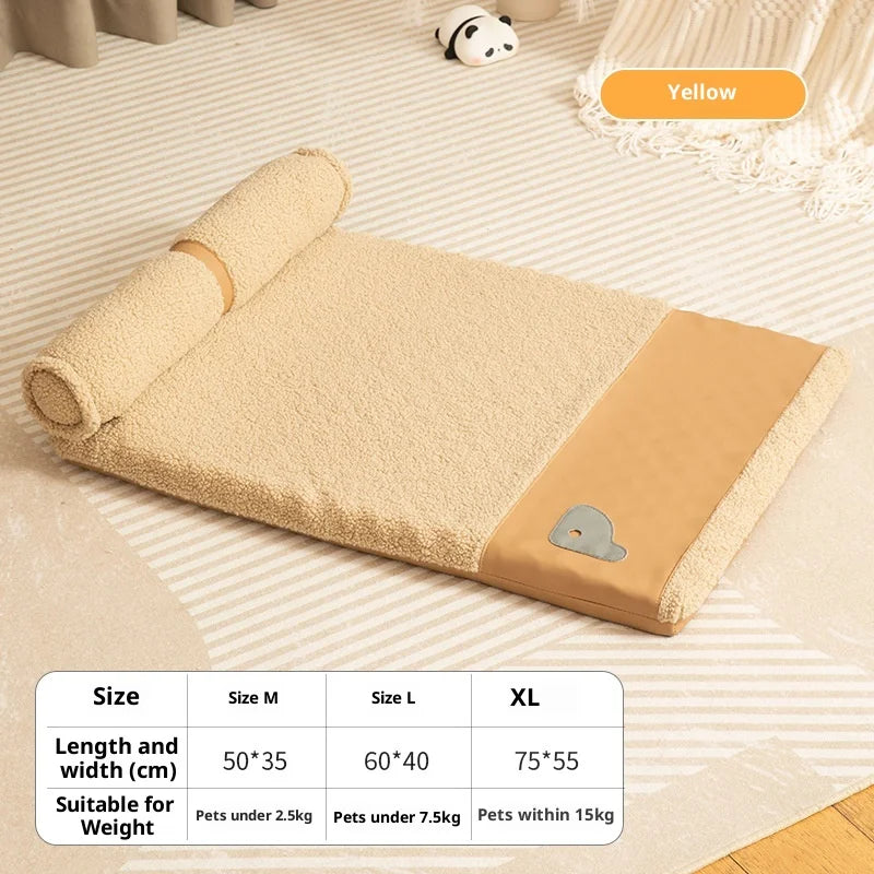 Four Seasons Dog Cat Bed Orthopedic Memory Foam Machine Washable Removable Cover All Season Comfort Mat for Small Medium Large