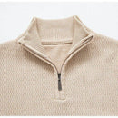 Men's Half-Zip Knit Sweater - Hunter Green 100% Polyester Business Casual (Navy/Tan/Black) M-3XL Lightweight & Anti-Pilling