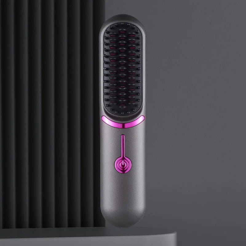 Cordless Hair Straightening Brush Portable Mini Travel Straightener Brush, Women's Ionic Hot Comb Straightener