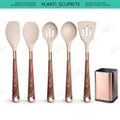 🍽️ Conjunto de Utensílios de Cozinha em Silicone Rose Gold – LARTI SCUPRITE