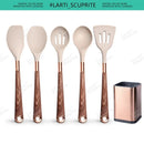 🍽️ Conjunto de Utensílios de Cozinha em Silicone Rose Gold – LARTI SCUPRITE